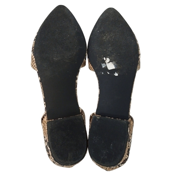 Steve Madden Genius Brown Tan Snakeskin Print D'Orsay Flats Modern - Picture 6 of 8